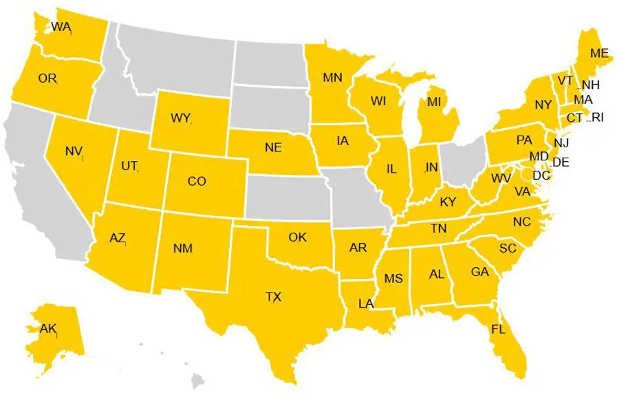 a map of the united states showing different rabies vaccine laws by state