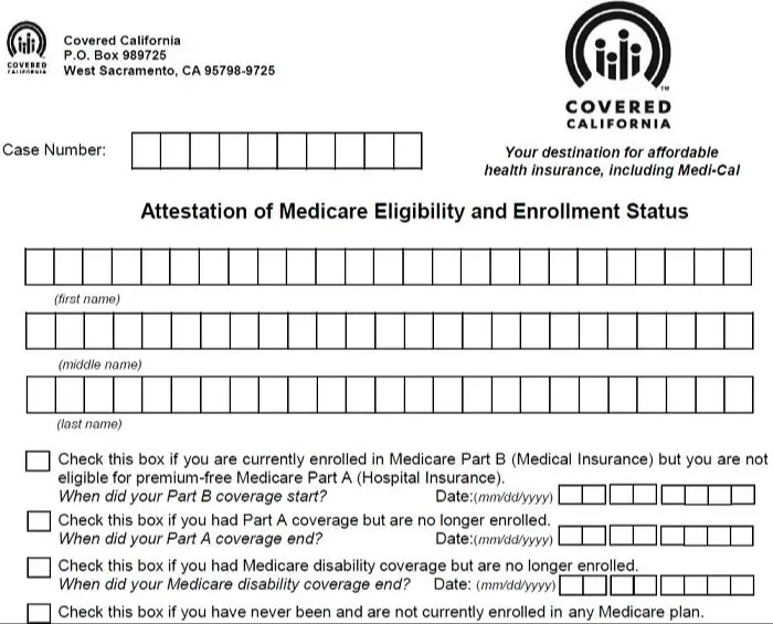 a medicare paperwork with questions on coverage