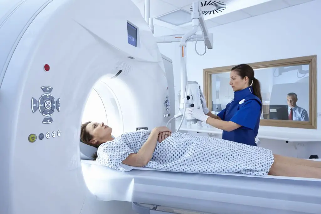 a patient undergoing a ct scan