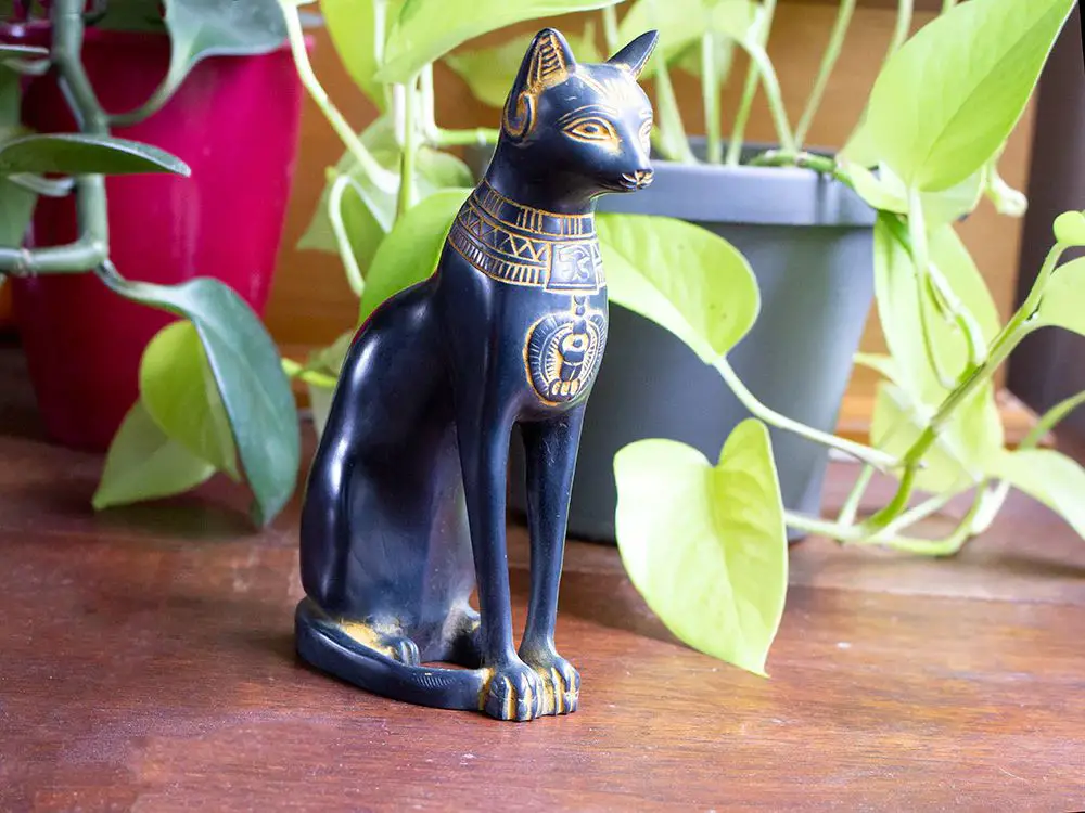 ancient egyptian cat statue representing bastet