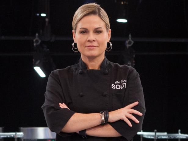 cat cora competing as an iron chef on tv