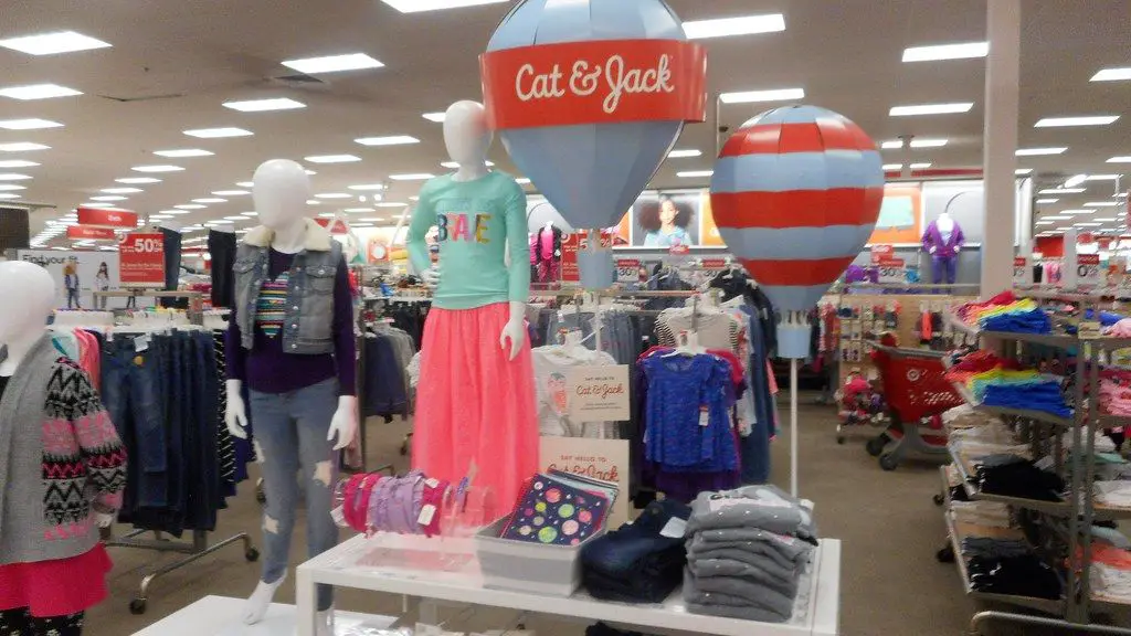 cat & jack shirts on display in target store