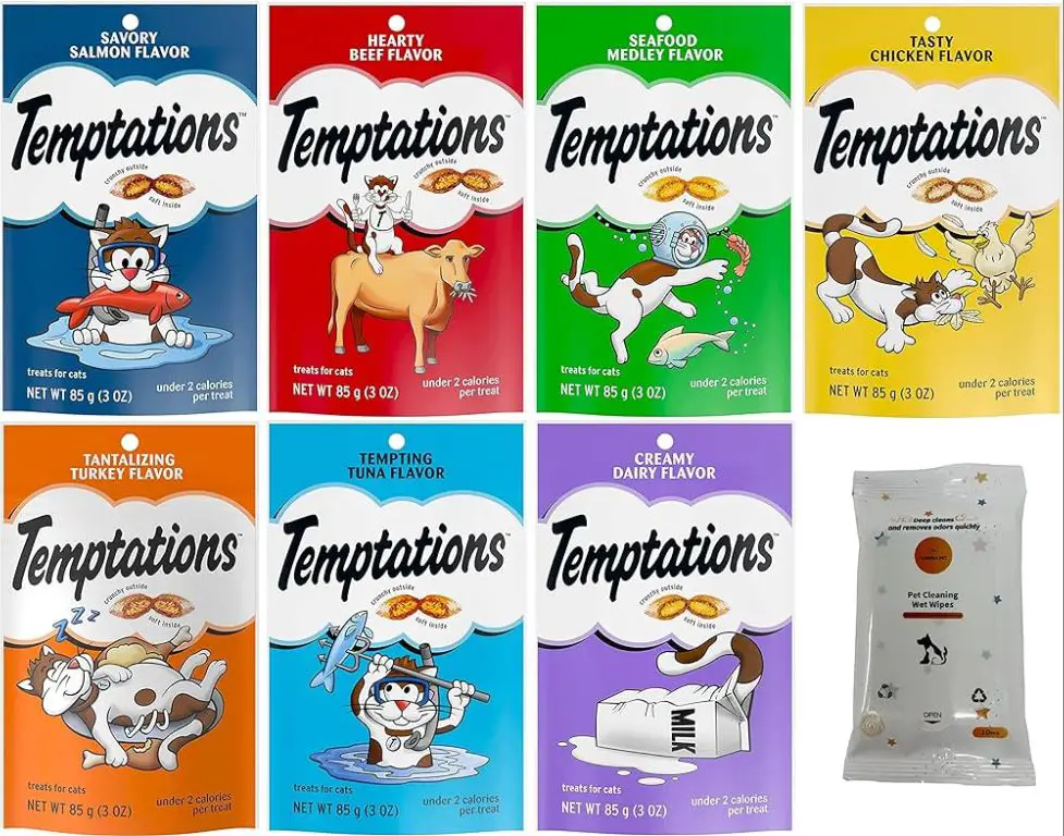 cat treats in a variety of shapes and flavors.