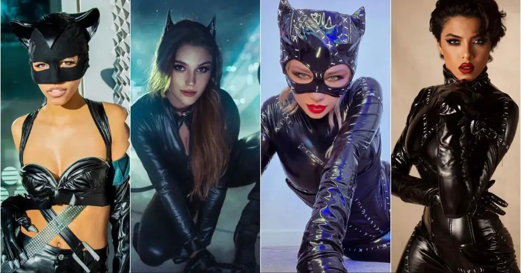 catwoman cosplayer with tail