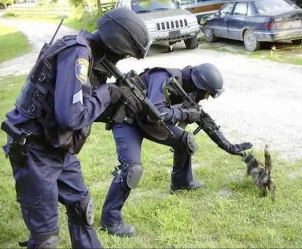 police officer making an arrest