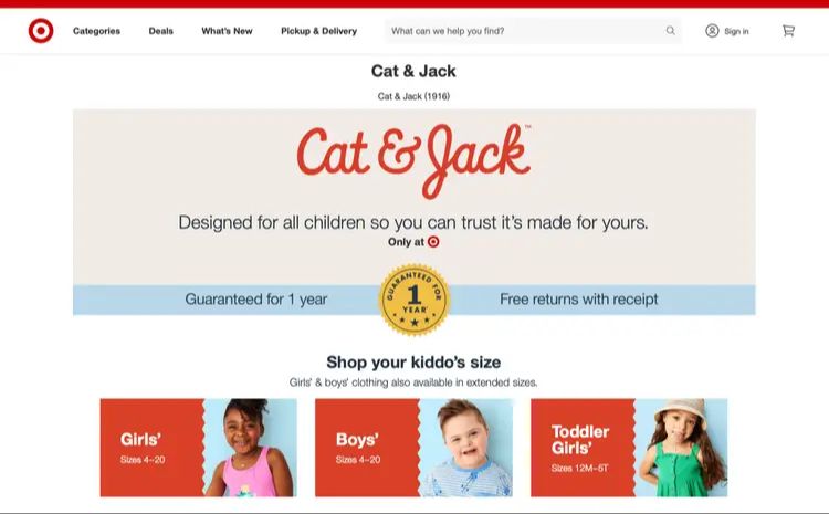 someone printing a prepaid return shipping label for cat & jack shoes.