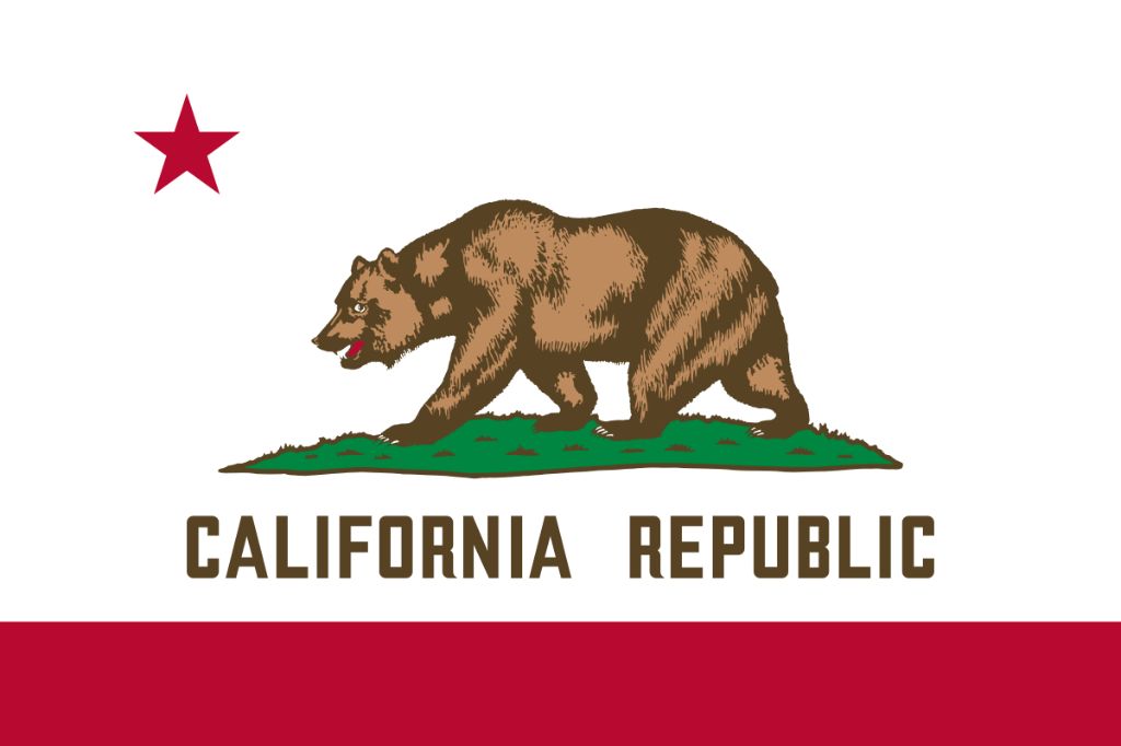 the california state flag with a legal scale